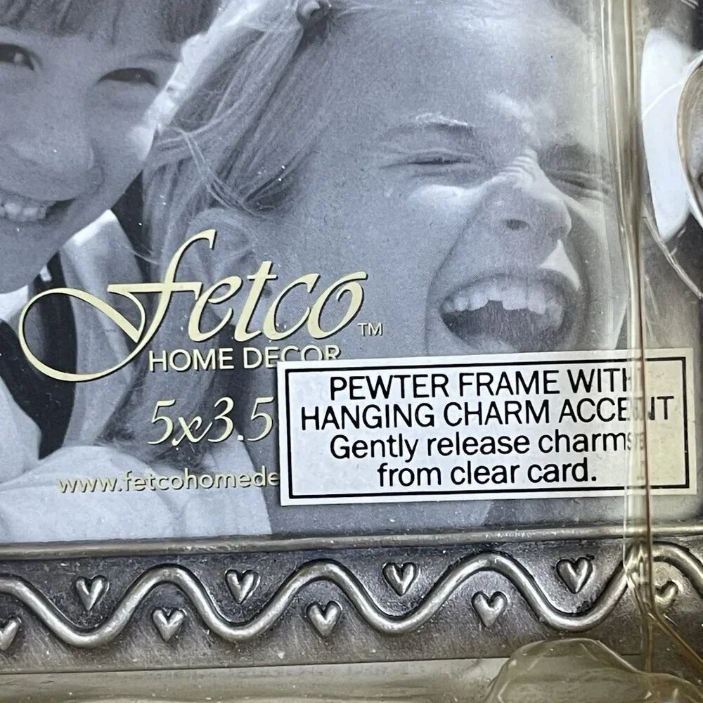 Fetco Grandkids Picture Frame Little Angels‎ Hanging Charms Pewter 3.5 x 5 Photo